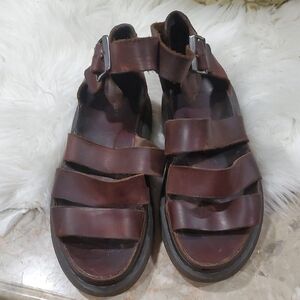 Dr. Martens Brown Leather Clarissa Sandals